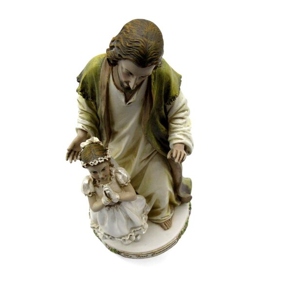 FIRST COMMUNION Jesus and Girl Statue Religious Figurine 9.5" Tall - Picture 11 of 12